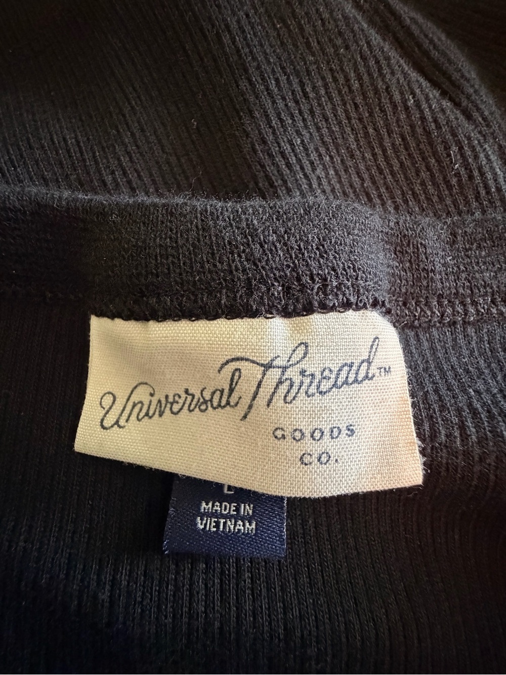 Universal Thread Black Ribbed Square Neck Short Sleeve Top - Picture 7 of 11